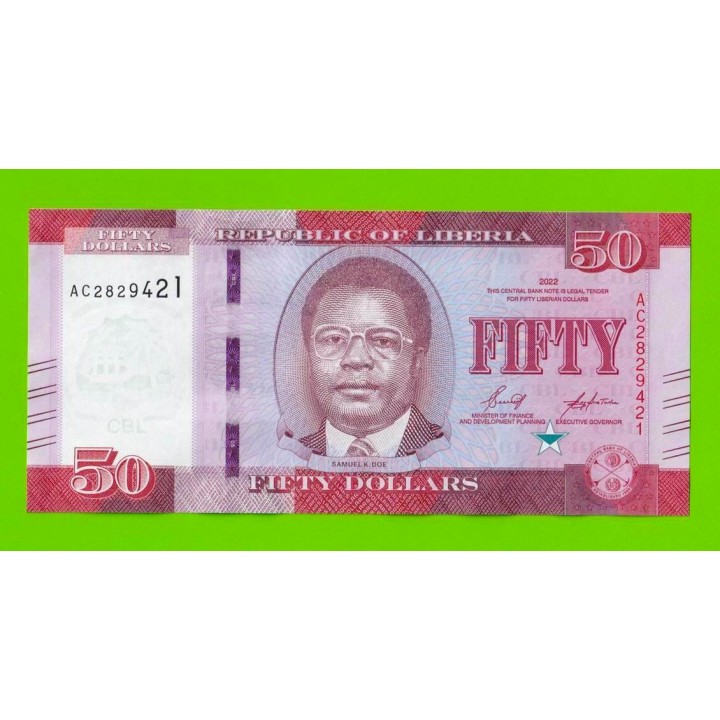 Либерия - 50 долларов - 2022 (AC) - UNC!!!