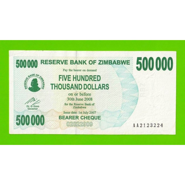 Зимбабве - 500000 долларов - 2007 (AA)