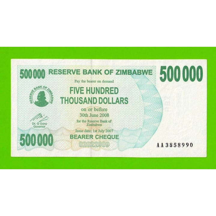 Зимбабве - 500000 долларов - 2007 (AA)