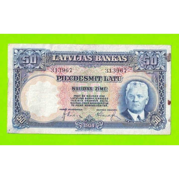 Латвия - 50 латов - 1934