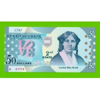 США - 50 долларов штата Пенсильвания - 2014 (сувенирные, пластик) - UNC!!!