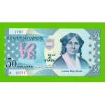 США - 50 долларов штата Пенсильвания - 2014 (сувенирные, пластик) - UNC!!!