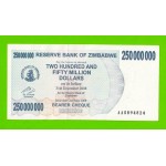 Зимбабве - 250000000 / 250 миллионов долларов - 2008 (AA)