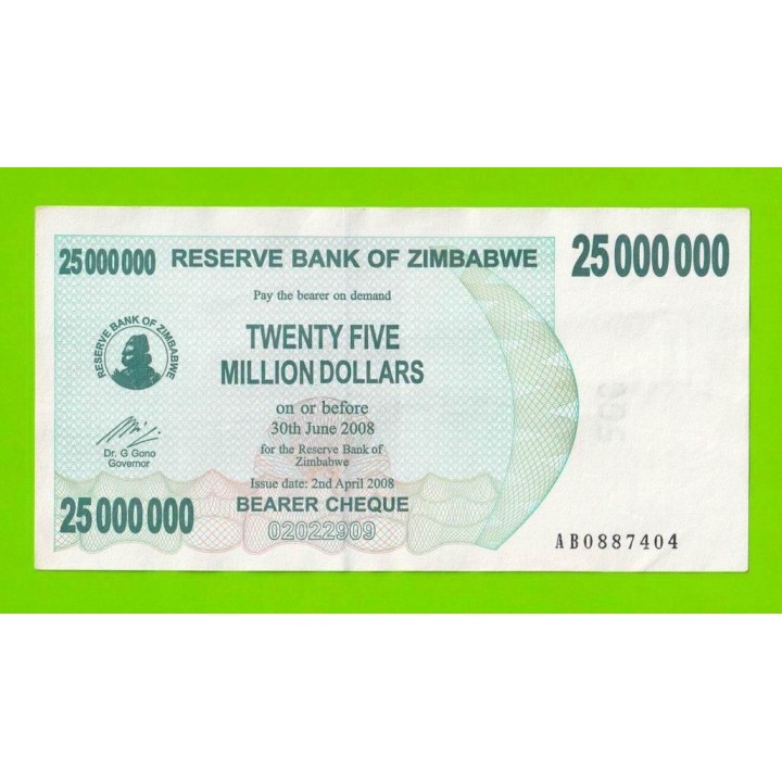 Зимбабве - 25000000 / 25 миллионов долларов - 2008 (AB)