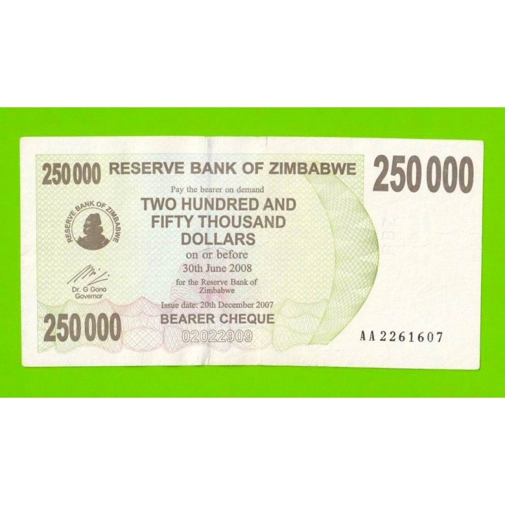 Зимбабве - 250000 долларов - 2007 (AA)