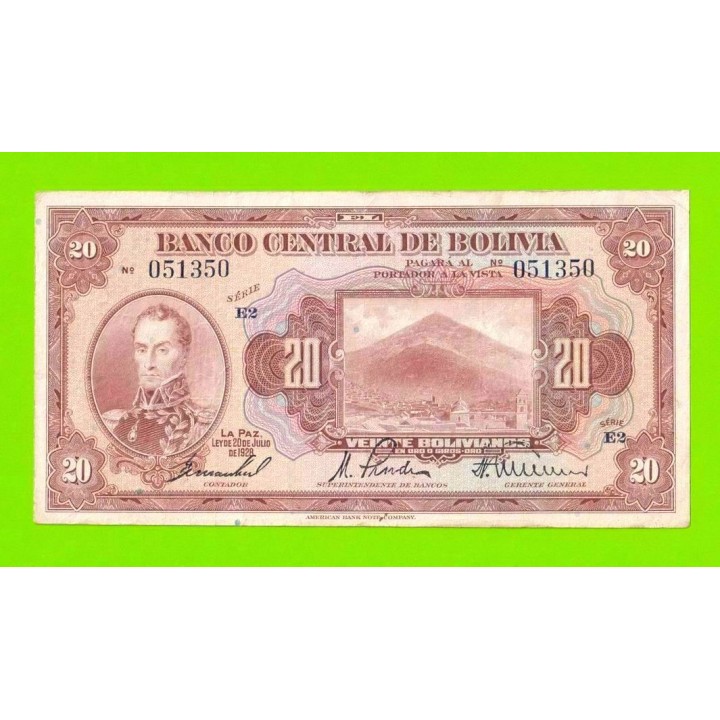 Боливия - 20 боливиано - 1928 (1-й выпуск)