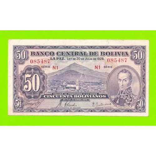 Боливия - 50 боливиано - 1928 (2-й выпуск)