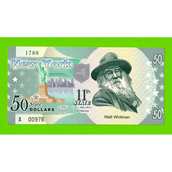 США - 50 долларов штата Нью-Йорк - 2014 (сувенирные, пластик) - UNC!!!