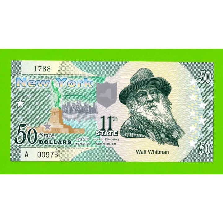 США - 50 долларов штата Нью-Йорк - 2014 (сувенирные, пластик) - UNC!!!