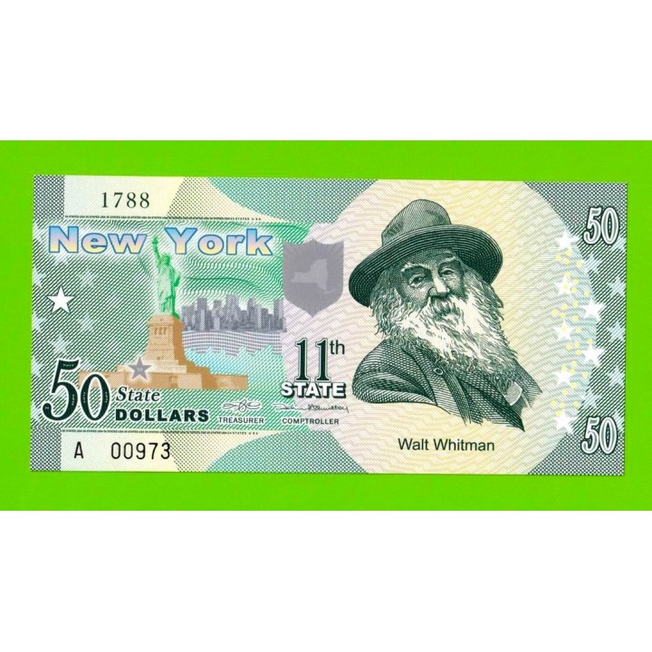 США - 50 долларов штата Нью-Йорк - 2014 (сувенирные, пластик) - UNC!!!