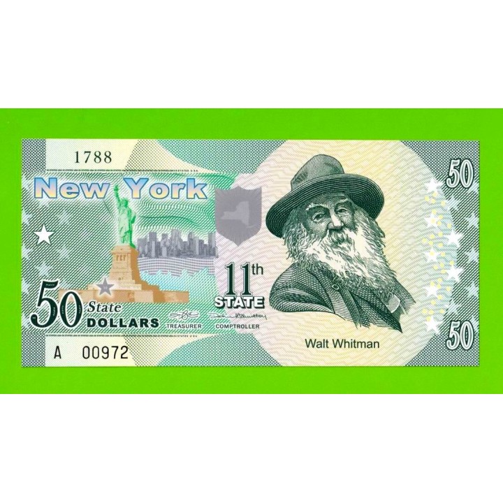 США - 50 долларов штата Нью-Йорк - 2014 (сувенирные, пластик) - UNC!!!
