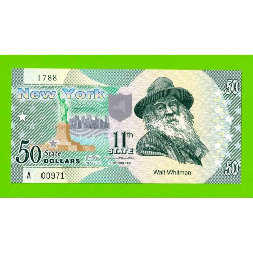 США - 50 долларов штата Нью-Йорк - 2014 (сувенирные, пластик) - UNC!!!