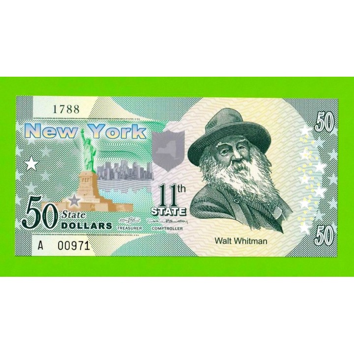 США - 50 долларов штата Нью-Йорк - 2014 (сувенирные, пластик) - UNC!!!