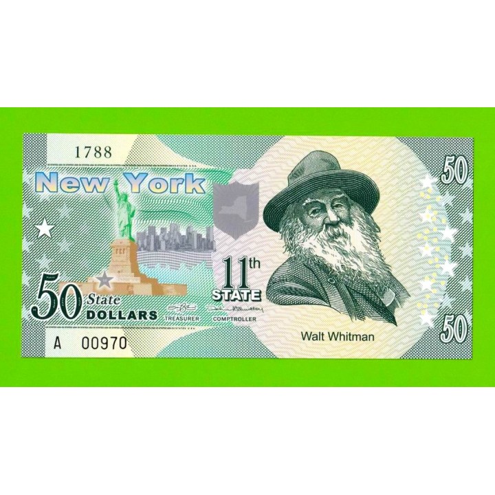 США - 50 долларов штата Нью-Йорк - 2014 (сувенирные, пластик) - UNC!!!