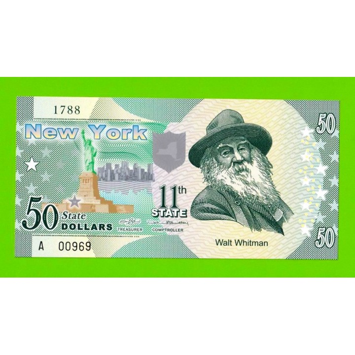 США - 50 долларов штата Нью-Йорк - 2014 (сувенирные, пластик) - UNC!!!