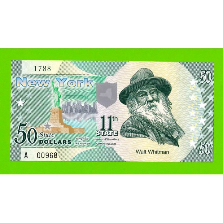 США - 50 долларов штата Нью-Йорк - 2014 (сувенирные, пластик) - UNC!!!