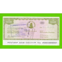 Зимбабве - 20000 долларов - Дорожный чек - 2003