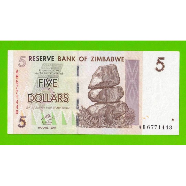 Зимбабве - 5 долларов - 2007 (AB)