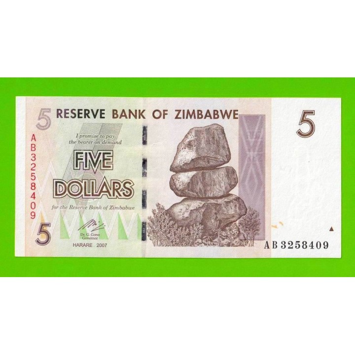 Зимбабве - 5 долларов - 2007 (AB)