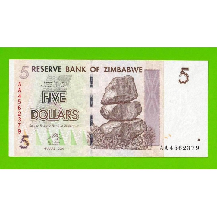 Зимбабве - 5 долларов - 2007 (AA)