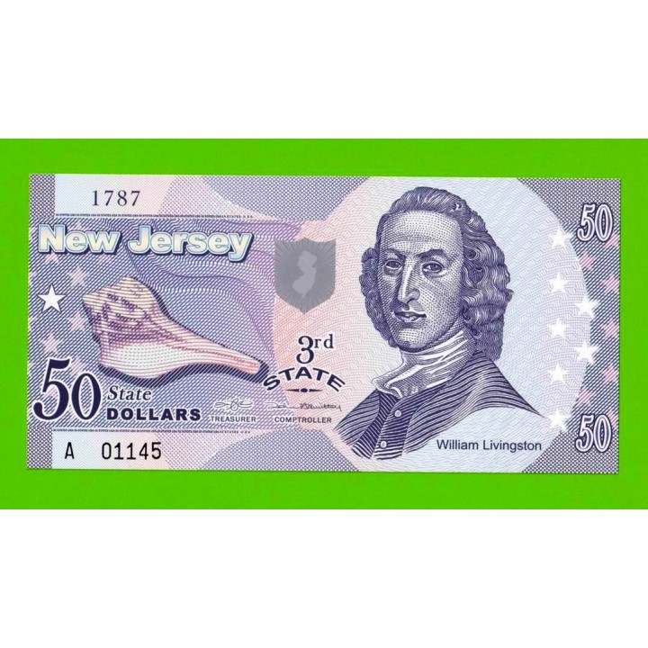 США - 50 долларов штата Нью-Джерси - 2014 (сувенирные, пластик) - UNC!!!