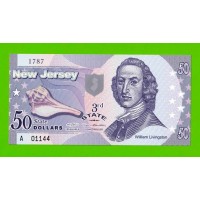 США - 50 долларов штата Нью-Джерси - 2014 (сувенирные, пластик) - UNC!!!