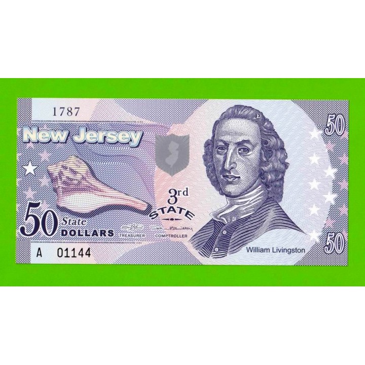США - 50 долларов штата Нью-Джерси - 2014 (сувенирные, пластик) - UNC!!!