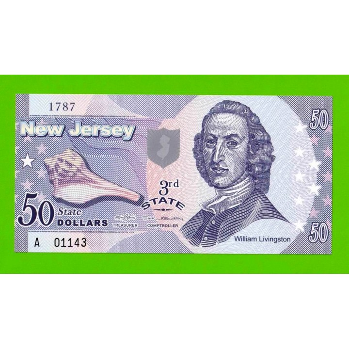 США - 50 долларов штата Нью-Джерси - 2014 (сувенирные, пластик) - UNC!!!