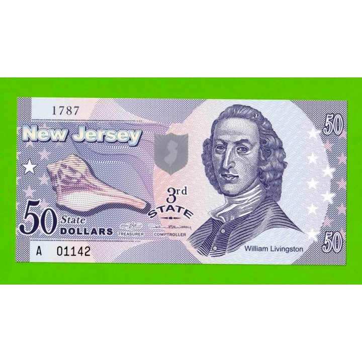 США - 50 долларов штата Нью-Джерси - 2014 (сувенирные, пластик) - UNC!!!