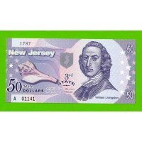 США - 50 долларов штата Нью-Джерси - 2014 (сувенирные, пластик) - UNC!!!