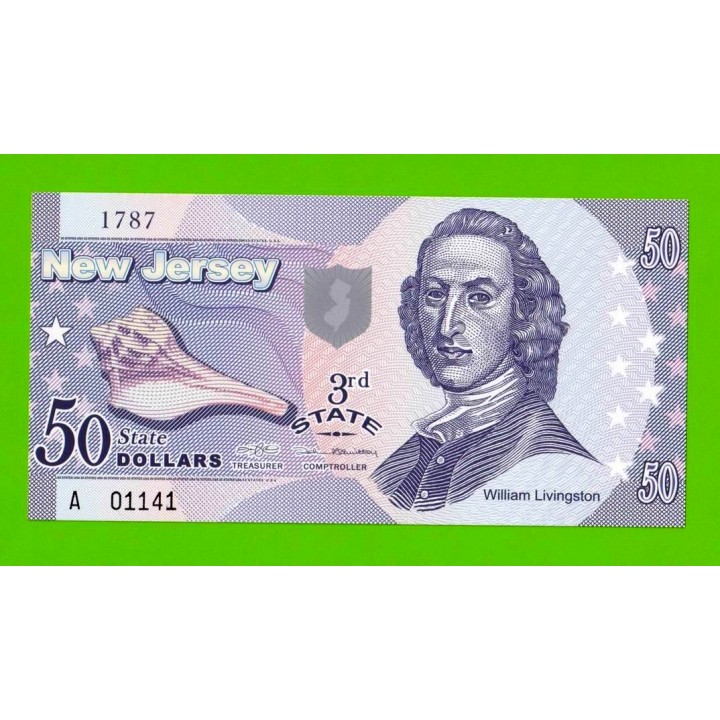 США - 50 долларов штата Нью-Джерси - 2014 (сувенирные, пластик) - UNC!!!