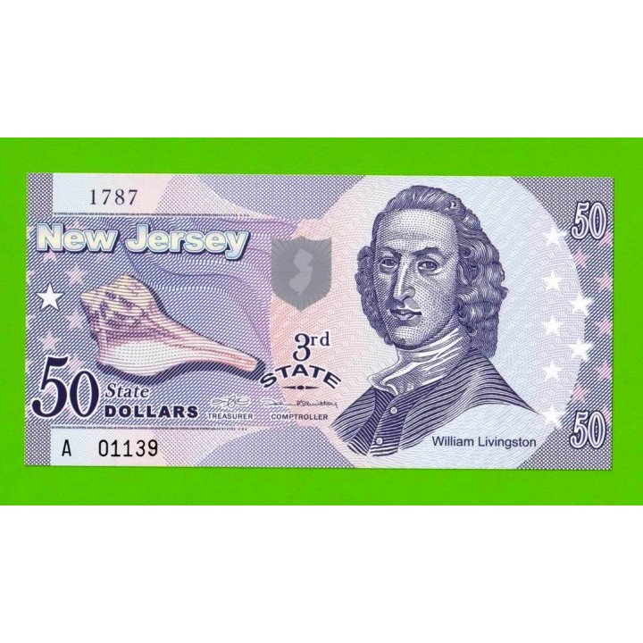 США - 50 долларов штата Нью-Джерси - 2014 (сувенирные, пластик) - UNC!!!
