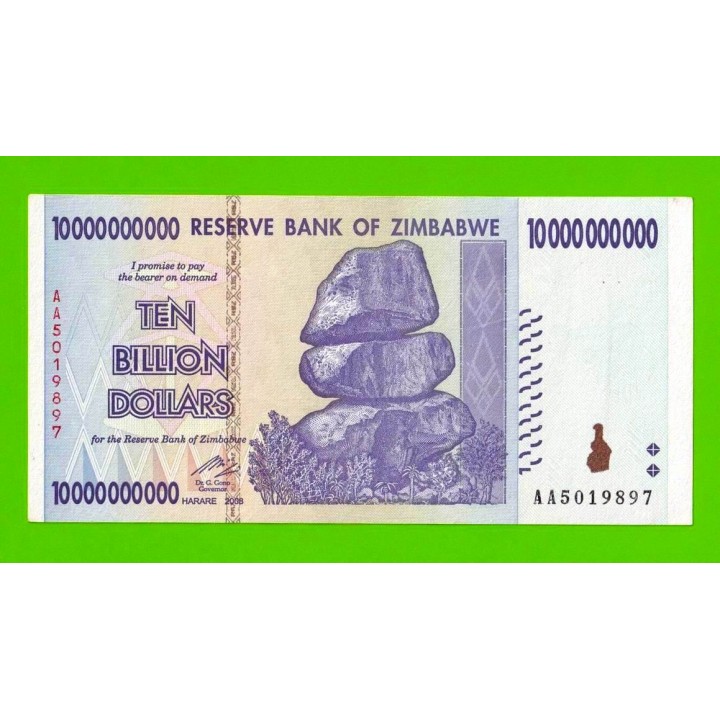 Зимбабве - 10000000000 / 10 миллиардов долларов - 2008 (AA)