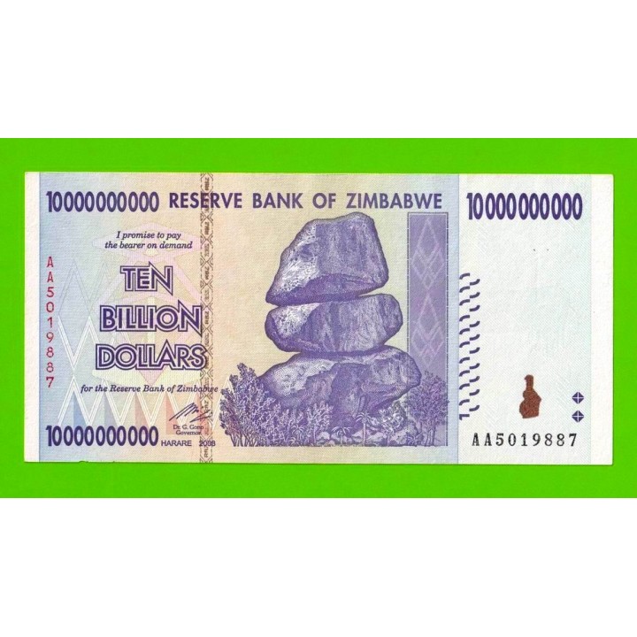 Зимбабве - 10000000000 / 10 миллиардов долларов - 2008 (AA)