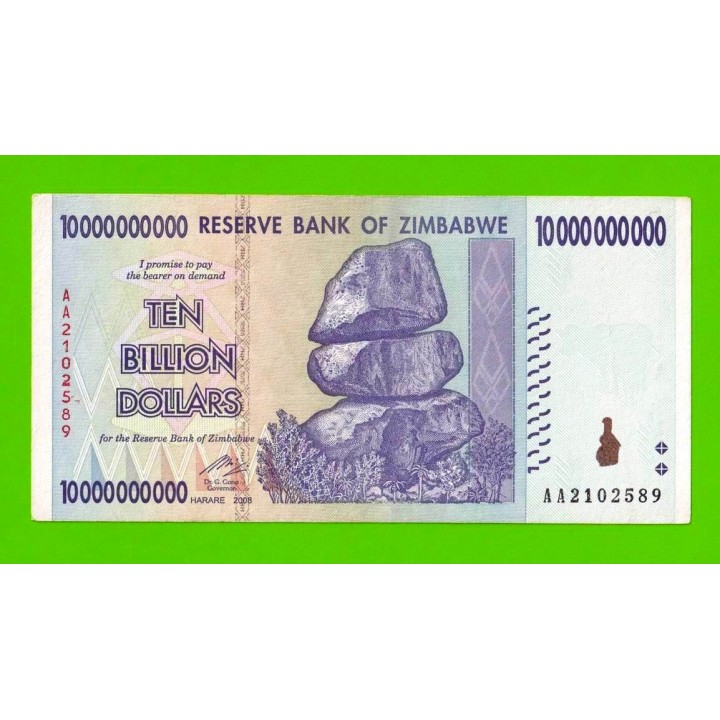 Зимбабве - 10000000000 / 10 миллиардов долларов - 2008 (AA)
