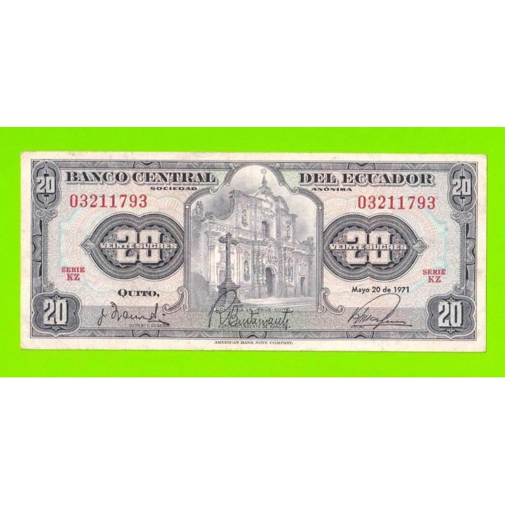 Эквадор - 20 сукре - 1971