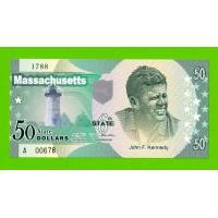 США - 50 долларов штата Массачусетс - 2014 (сувенирные, пластик) - UNC!!!