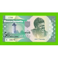 США - 50 долларов штата Массачусетс - 2014 (сувенирные, пластик) - UNC!!!
