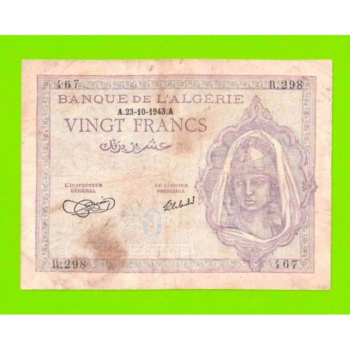 Алжир - 20 франков - 1943