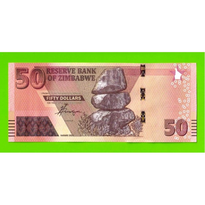 Зимбабве - 50 долларов - 2020 (AG) - UNC!!!
