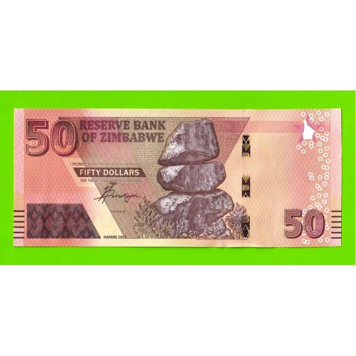 Зимбабве - 50 долларов - 2020 (AG) - UNC!!!