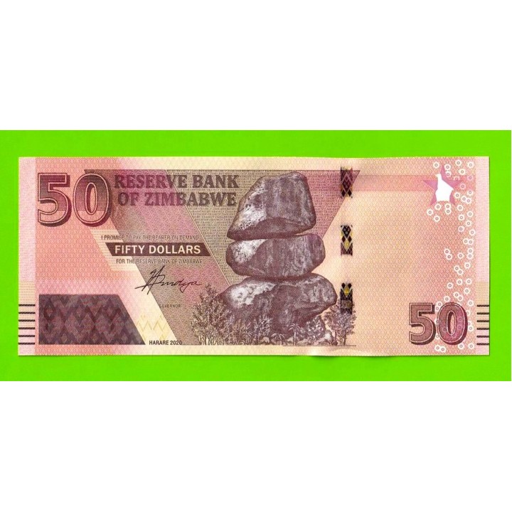 Зимбабве - 50 долларов - 2020 (AG) - UNC!!!