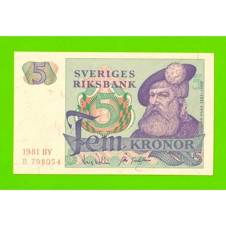 Швеция - 5 крон - 1981 - XF+!!!