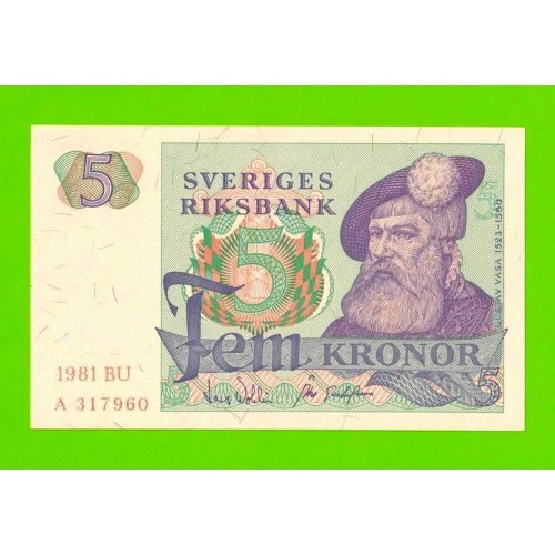 Швеция - 5 крон - 1981 - UNC-!!!