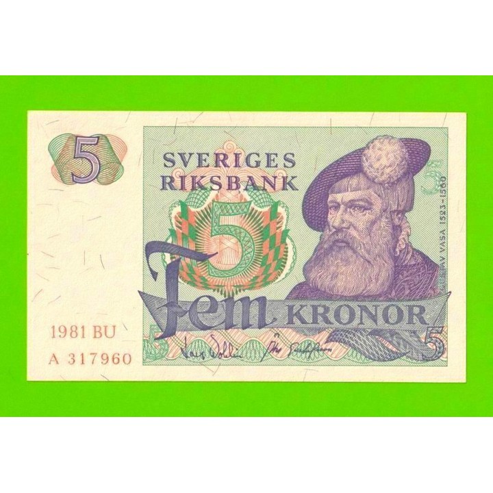 Швеция - 5 крон - 1981 - UNC-!!!