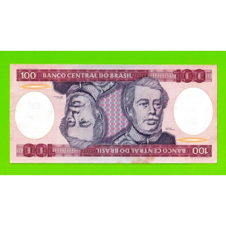Бразилия - 100 крузейро - 1984 - пятна - aUNC!!!