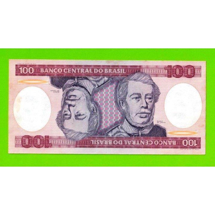 Бразилия - 100 крузейро - 1984 - пятна - aUNC!!!