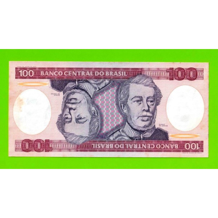 Бразилия - 100 крузейро - 1984 - пятна - aUNC!!!