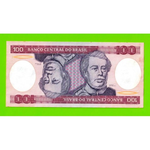 Бразилия - 100 крузейро - 1984 - пятна - aUNC!!!