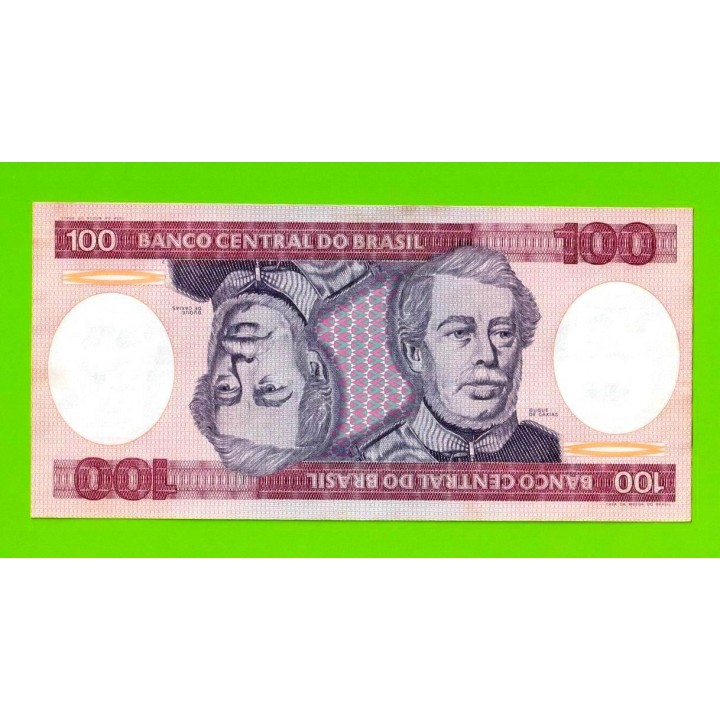 Бразилия - 100 крузейро - 1984 - пятна - aUNC!!!
